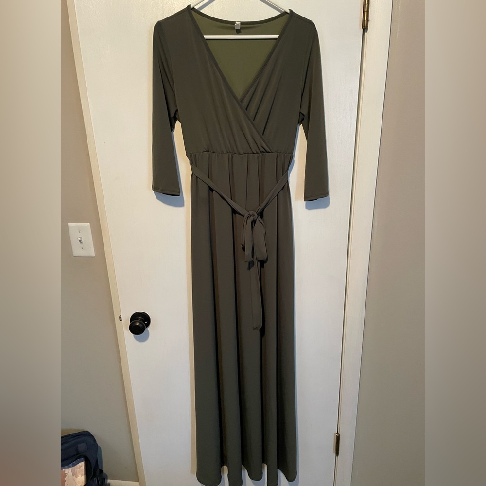 Green Maternity Maxi Dress